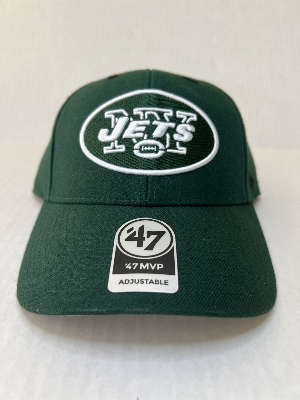 47 Green and White New York Jets Embroidered Logo Adjustable Cap NWT